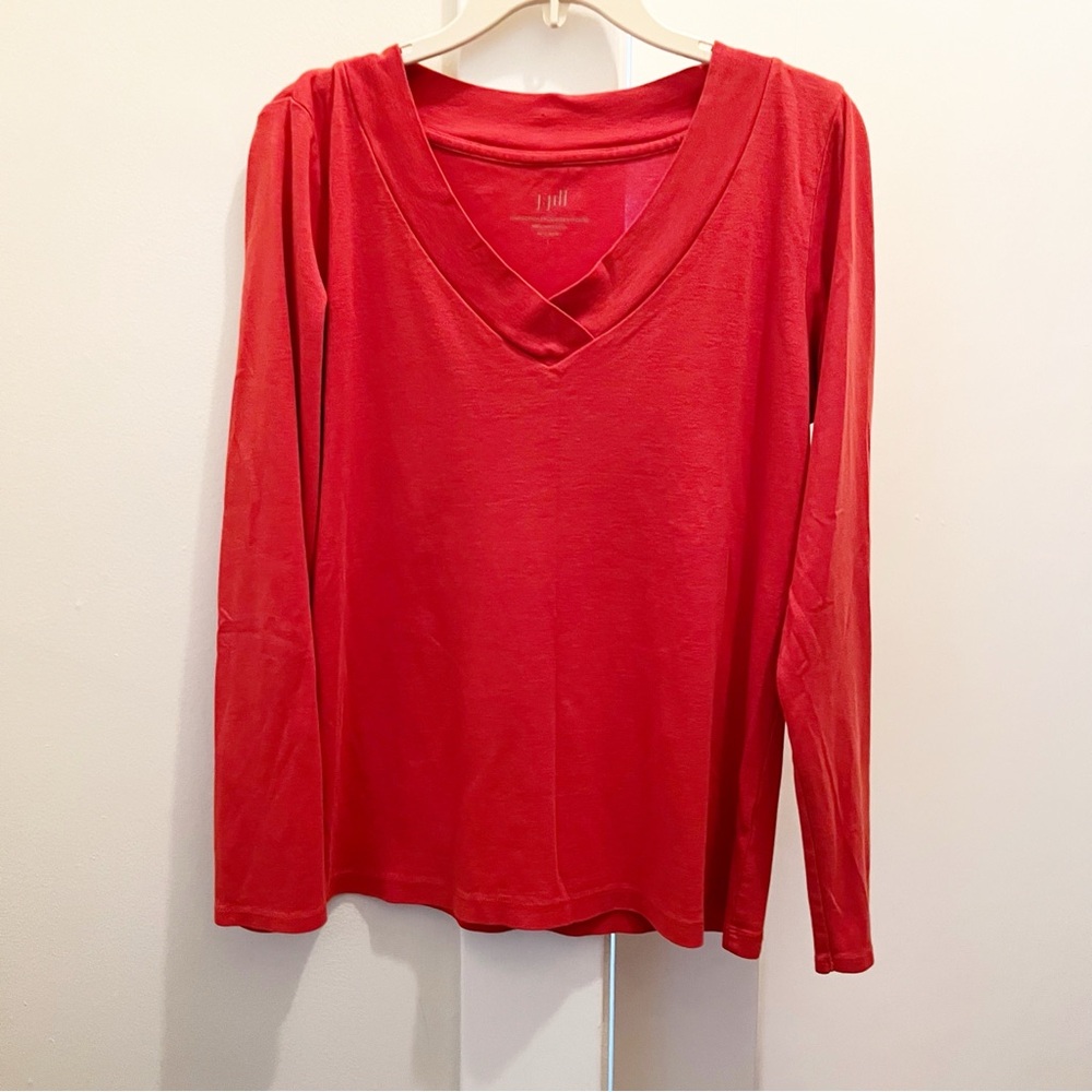 J. Jill Pima Cotton Crossover‎ V-Neck Tee
